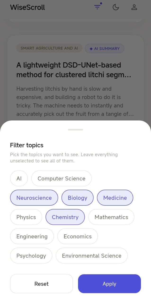 WiseScroll curated research feed